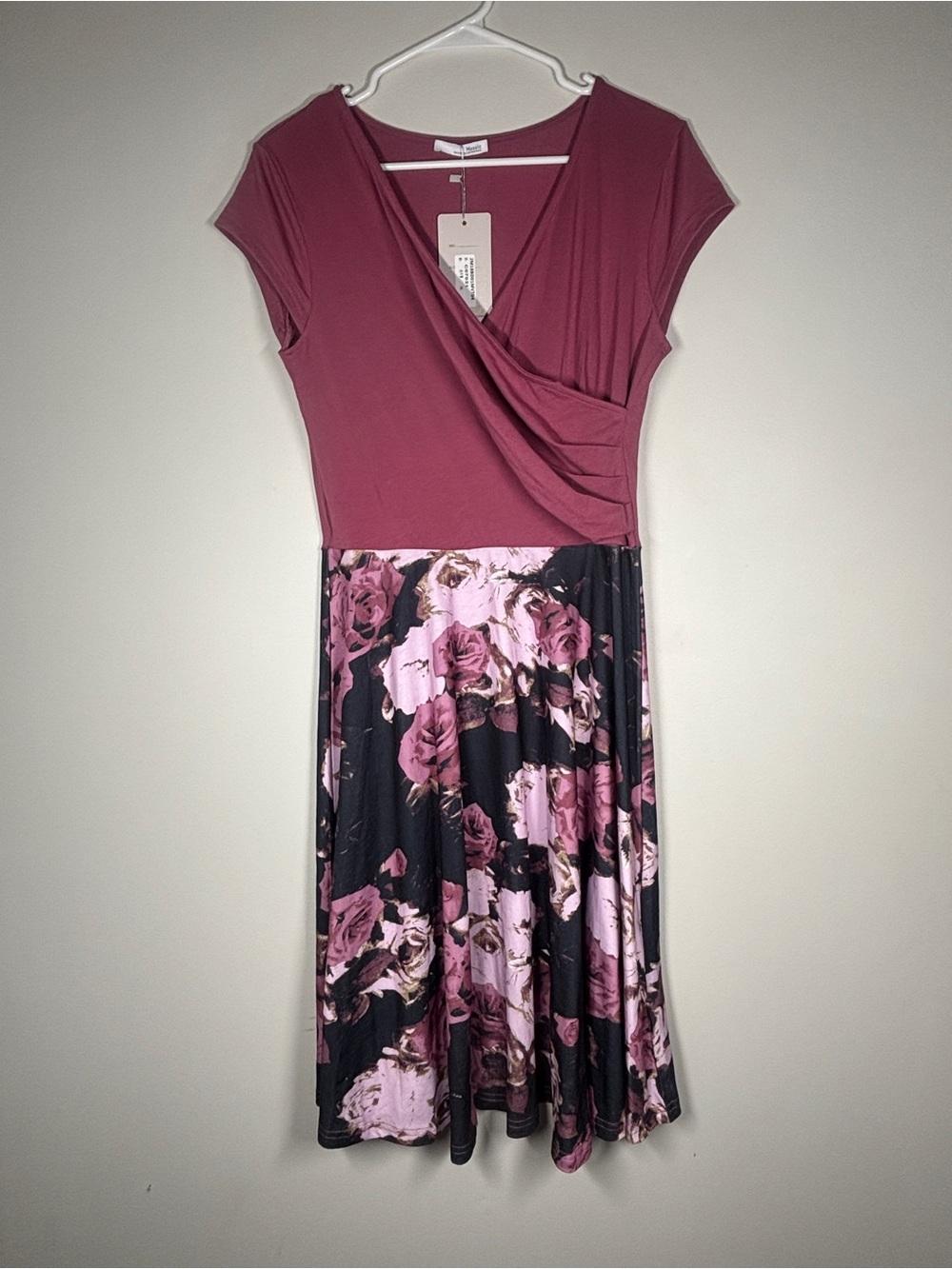 Floral Midi Dress with Mauve Top